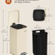 Papperskorg, 23 liters papperskorg, k&ouml;ksavfallsbeh�llare i rostfritt st�l, sandbeige