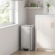 SONGMICS LTB593E01 30 liters pedalhink i st�l med innerhink, mjukst&auml;ngning och &ouml;ppningsgrepp, metallic silver LTB593E01