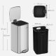 SONGMICS LTB593E01 30 liters pedalhink i st�l med innerhink, mjukst&auml;ngning och &ouml;ppningsgrepp, metallic silver LTB593E01