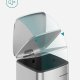 SONGMICS LTB593E01 30 liters pedalhink i st�l med innerhink, mjukst&auml;ngning och &ouml;ppningsgrepp, metallic silver LTB593E01