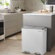 SONGMICS dubbel soptunna, 2 x 30 l k&ouml;ksk&auml;rl med dubbelt fack och 15 avfallsp�sar, pedalk&auml;rl i metall med innerbeh�llare och lock av plast, mjukst&auml;ngning, luktt&auml;tning, vit och silver LTB60WT