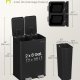 SONGMICS K&ouml;ksavfallshink, 2 x 30 l pedalhinkar med dubbla fack, mjukst&auml;ngande lock och innerhinkar, st�l, inklusive 15 p�sar, bl&auml;cksvart LTB741B02