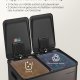 SONGMICS K&ouml;ksavfallshink, 2 x 30 l pedalhinkar med dubbla fack, mjukst&auml;ngande lock och innerhinkar, st�l, inklusive 15 p�sar, skiffergr� LTB741G01