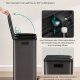 SONGMICS K&ouml;ksavfallshink, 2 x 30 l pedalhinkar med dubbla fack, mjukst&auml;ngande lock och innerhinkar, st�l, inklusive 15 p�sar, skiffergr� LTB741G01