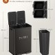 SONGMICS K&ouml;ksavfallshink, 2 x 30 l pedalhinkar med dubbla fack, mjukst&auml;ngande lock och innerhinkar, st�l, inklusive 15 p�sar, skiffergr� LTB741G01