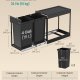 SONGMICS K&ouml;ksavfalls- och �tervinningsbeh�llare, Inbyggd papperskorg f&ouml;r sk�p, 2 x 15 liters dubbla fack, Smidig utdragbar design, St�lram, ABS-lock, Bl&auml;cksvart LTB950B01