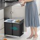 SONGMICS K&ouml;ksavfalls- och �tervinningsbeh�llare, Inbyggd papperskorg i sk�p, 2 x 20 liters dubbla fack, Smidig utdragbar design, St�lram, ABS-lock, Bl&auml;cksvart LTB951B01