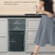 SONGMICS K&ouml;ksavfalls- och �tervinningsbeh�llare, Inbyggd papperskorg i sk�p, 2 x 20 liters dubbla fack, Smidig utdragbar design, St�lram, ABS-lock, Bl&auml;cksvart LTB951B01