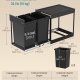 SONGMICS K&ouml;ksavfalls- och �tervinningsbeh�llare, Inbyggd papperskorg i sk�p, 2 x 20 liters dubbla fack, Smidig utdragbar design, St�lram, ABS-lock, Bl&auml;cksvart LTB951B01