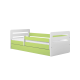 Tomi juniorseng, med madrass, sengehest, skuff - hvit og grnn sponplate og MDF (180x80)