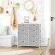 SONGMICS Kommode, Opbevaringsm�bel med 8 Letudtr�kkelige Stoffskuffer, Kommode, Organisationsm�bel med Metalramme, Bordplade, Til Skab, B�rnev�relse, Lysegr� og Hvid LTS24W