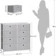 SONGMICS Kommode, Opbevaringsm�bel med 8 Letudtr�kkelige Stoffskuffer, Kommode, Organisationsm�bel med Metalramme, Bordplade, Til Skab, B�rnev�relse, Lysegr� og Hvid LTS24W
