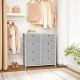 SONGMICS Kommode, Opbevaringsm�bel med 8 Letudtr�kkelige Stoffskuffer, Kommode, Organisationsm�bel med Metalramme, Bordplade, Til Skab, B�rnev�relse, Lysegr� og Hvid LTS24W