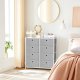 SONGMICS Kommode, Opbevaringsm�bel med 8 Letudtr�kkelige Stoffskuffer, Kommode, Organisationsm�bel med Metalramme, Bordplade, Til Skab, B�rnev�relse, Lysegr� og Hvid LTS24W