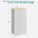 SONGMICS Kommode Sovev�relse, Opbevaringsm�bel, Kommode med 4 stofskuffer, Metalramme, H�j og Slank, Til Skab, Hvid og Eg LTS314W57