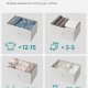 SONGMICS Kommode Sovev�relse, Opbevaringsm�bel, Kommode med 4 stofskuffer, Metalramme, H�j og Slank, Til Skab, Hvid og Eg LTS314W57
