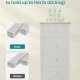 SONGMICS Kommode Sovev�relse, Opbevaringsm�bel, Kommode med 4 stofskuffer, Metalramme, H�j og Slank, Til Skab, Hvid og Eg LTS314W57