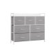 SONGMICS Kommode, Sovev�relsesskab, 7 stofskuffer med h�ndtag, Metalramme, Duegr� og Skyhvid LTS523L10
