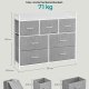 SONGMICS Kommode, Sovev�relsesskab, 7 stofskuffer med h�ndtag, Metalramme, Duegr� og Skyhvid LTS523L10