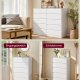 VASAGLE KAILYN Kollektion - Kommode til sovev�relse, Opbevaringsenhed med 5 skuffer, 40 x 60 x 97,4 cm, Moderne stil, Snehvid LTS605WE01