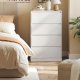 VASAGLE KAILYN Kollektion - Kommode til sovev�relse, Opbevaringsenhed med 4 skuffer, 40 x 60 x 97,4 cm, Moderne stil, Snehvid LTS614WE02
