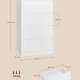 VASAGLE KAILYN Kollektion - Kommode til sovev�relse, Opbevaringsenhed med 4 skuffer, 40 x 60 x 97,4 cm, Moderne stil, Snehvid LTS614WE02