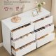 VASAGLE KAILYN Kollektion - Kommode til sovev�relse, Opbevaringsenhed med 6 skuffer, 40 x 119,4 x 75 cm, Moderne stil, Snehvid LTS616W01
