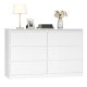 VASAGLE KAILYN Kollektion - Kommode til sovev�relse, Opbevaringsenhed med 6 skuffer, 40 x 119,4 x 75 cm, Moderne stil, Snehvid LTS616W01