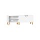 VASAGLE TV-skab til TV op til 65 tommer, 140 cm bredt TV-bord med 2 d�re, justerbare hylder, TV-bord, til stue, spisestue, sovev�relse, hvid LTV027T46