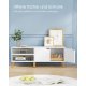 VASAGLE TV-skab til TV op til 65 tommer, 140 cm bredt TV-bord med 2 d�re, justerbare hylder, TV-bord, til stue, spisestue, sovev�relse, hvid LTV027T46