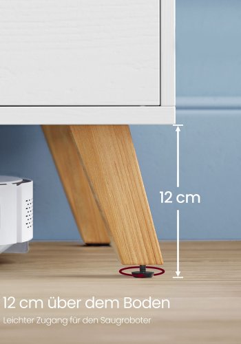 VASAGLE TV-skab til TV op til 65 tommer, 140 cm bredt TV-bord med 2 d�re, justerbare hylder, TV-bord, til stue, spisestue, sovev�relse, hvid LTV027T46