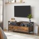 VASAGLE TV-sk�p, TV-m�bel f�r 55-tums TV, vardagsrum, med 2 l�dor, 2 f�rvaringshyllor, 120 x 40 x 50 cm, st�lram, industriell stil, rustik brun och svart LTV300B01