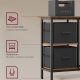 VASAGLE L-formet skrivebord med 2 rummelige skuffer, gamingbord med sk�rmstativ, hj�rnebord, computerbord med justerbar opbevaringshylde, til hjemmekontor, rustik brun LWD098B01