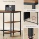 VASAGLE Computerbord, Arbejdsbord med Opbevaring, 3 Hylder, 2 Skuffer, 60 x 160 x 76 cm, Til Hjemmekontor, Stue, Industriel Stil, Rustik Brun og Mat Sort LWD105K01