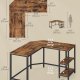 VASAGLE Computertisch, L-f&ouml;rmiger Eckschreibtisch, 130 x 130 x 76 cm, Gaming-Schreibtisch, Arbeitsplatz mit 2 Ablagef&auml;chern f&uuml;r das Homeoffice, platzsparend, einfach zu montieren, rustikales Braun und Tintenschwarz LWD123K01