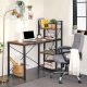 VASAGLE LWD48X skrivebord, m. 3 hylder - rustik brun sp�nplade og sort st�l (120x60)