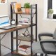 VASAGLE LWD48X skrivebord, m. 3 hylder - rustik brun sp�nplade og sort st�l (120x60)