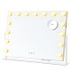 SONGMICS Sminkspegel med Ljus, 58 x 43 cm, Sminkspegel med 15 LED-Ljusk&auml;llor, med Laddningsportar, Peksk&auml;rm, 3 Ljusf&auml;rger, Dimbar, Mobiltelefonh�llare, Mattvit LWM001W02 [Energiklass F]