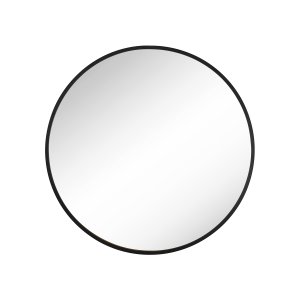 SONGMICS LWM102B01 Rund v&auml;ggspegel Badrumsspegel 61 cm diameter Metallram F&ouml;r Vardagsrum Sovrum Badrum Hall Svart