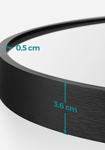 SONGMICS LWM102B01 Rund v&auml;ggspegel Badrumsspegel 61 cm diameter Metallram F&ouml;r Vardagsrum Sovrum Badrum Hall Svart
