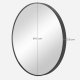 SONGMICS LWM102B01 Rund v&auml;ggspegel Badrumsspegel 61 cm diameter Metallram F&ouml;r Vardagsrum Sovrum Badrum Hall Svart