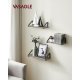 VASAGLE Sv�vende hylder i industrielt design, s�t med 3 v�gmonterede, robuste hylder til udstilling, stue, badev�relse, k�kken, gr�, sort LWS033B02