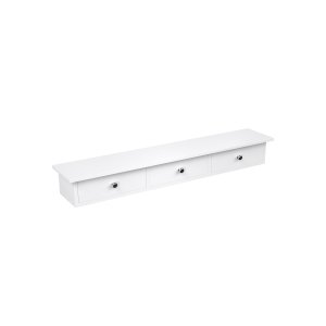SONGMICS sv�vende v�greol med 3 skuffer, opbevaringshylde til entr&eacute;, 80 x 15 x 10 cm, stue, sovev�relse, k�kken, h�jglansmaling, hvid LWS085W01