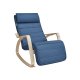 SONGMICS LYY010Q01 gyngestol, m. arml�n, justerbar fodst�tte i 5 pos. - midnatsbl� bomuld/polyester stof og natur birketr�
