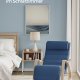 SONGMICS LYY010Q01 gyngestol, m. arml�n, justerbar fodst�tte i 5 pos. - midnatsbl� bomuld/polyester stof og natur birketr�