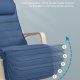SONGMICS LYY010Q01 gyngestol, m. arml�n, justerbar fodst�tte i 5 pos. - midnatsbl� bomuld/polyester stof og natur birketr�