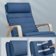SONGMICS LYY010Q01 gyngestol, m. arml�n, justerbar fodst�tte i 5 pos. - midnatsbl� bomuld/polyester stof og natur birketr�
