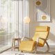 SONGMICS LYY010Y01 gyngestol, m. arml�n, justerbar fodst�tte i 5 pos. - pastelgul bomuld/polyester stof og natur birketr�