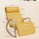 SONGMICS LYY010Y01 gyngestol, m. arml�n, justerbar fodst�tte i 5 pos. - pastelgul bomuld/polyester stof og natur birketr�