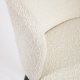 KAVE HOME Ciselia barstol, m. rygl�n og fodst�tte - hvid shearling stof og sort st�l